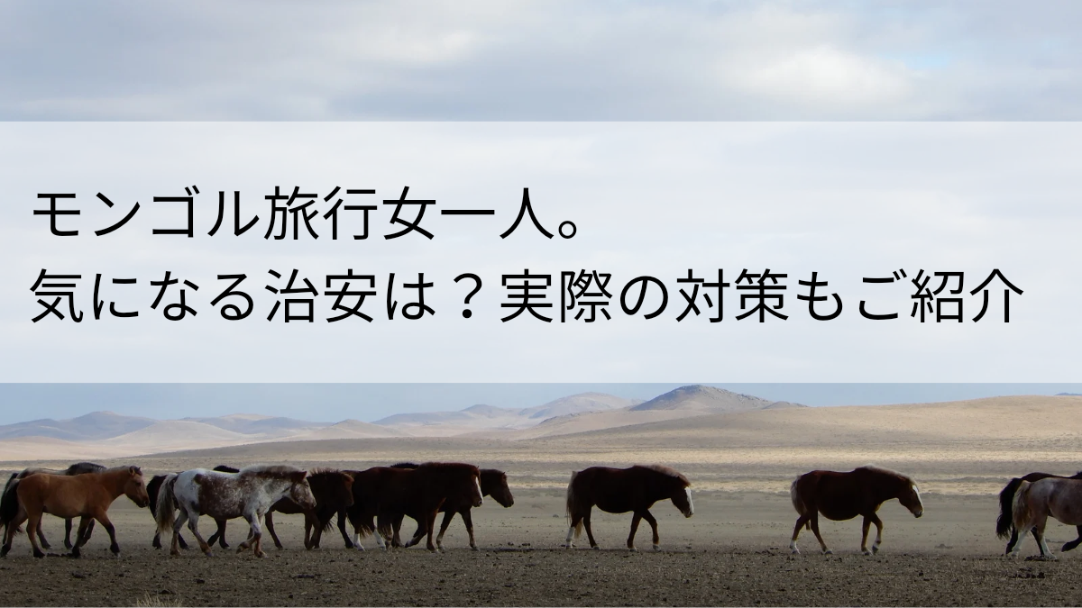 モンゴル旅行女一人。気になる治安は？実際の対策もご紹介！